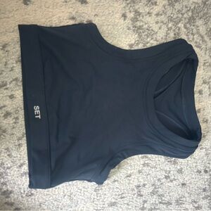 SET Active Navy Crop Top